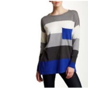 Love Stitch Colorblocked Striped Oversized Sweater